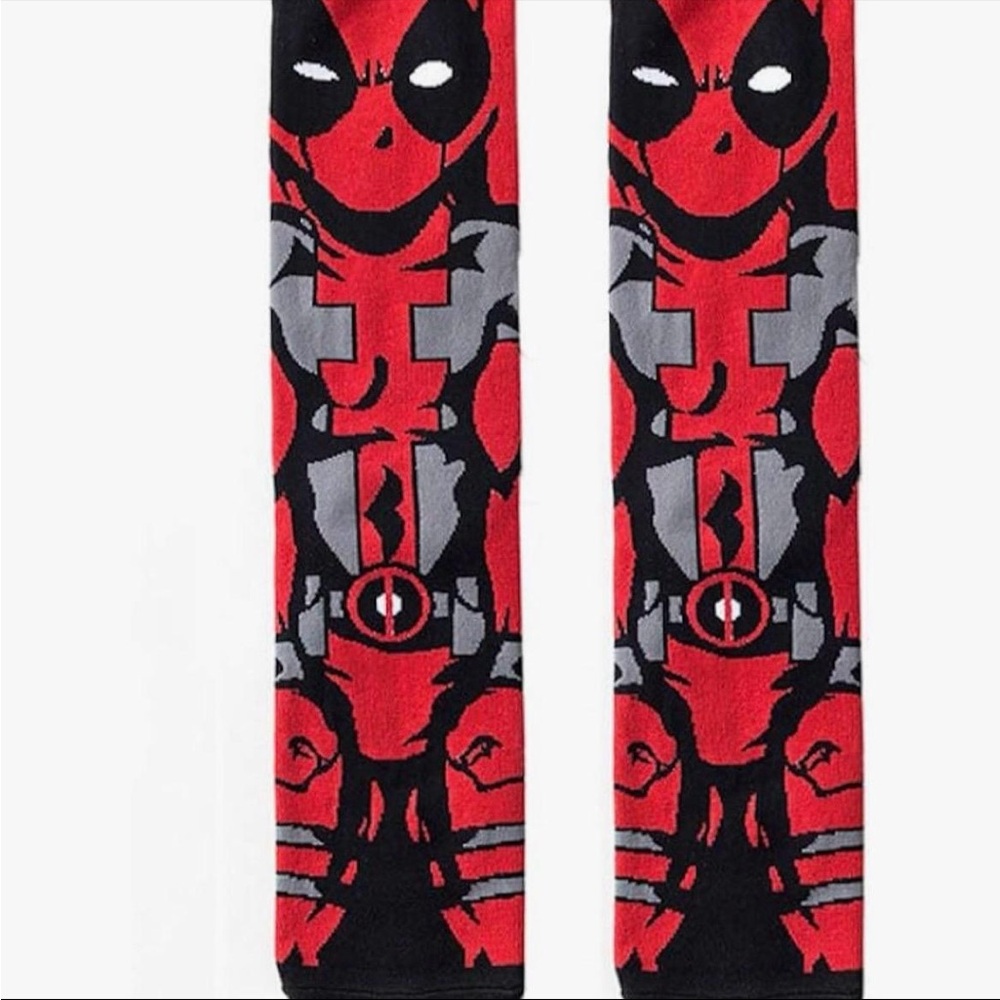 Unisex Super hero Deadpool Crew Socks, Red, One Size